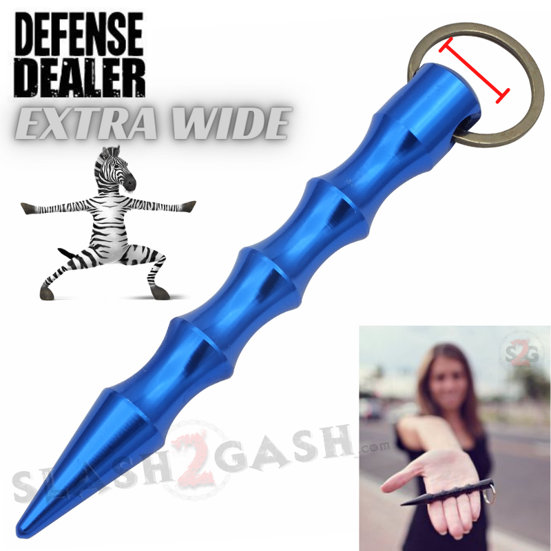 Wavy Kubotan Self Defense Stick Keychain Ninja Weapon - Asst. colors Blue - Extra Wide SD-KeyChain - Tophatter Daily Deals
