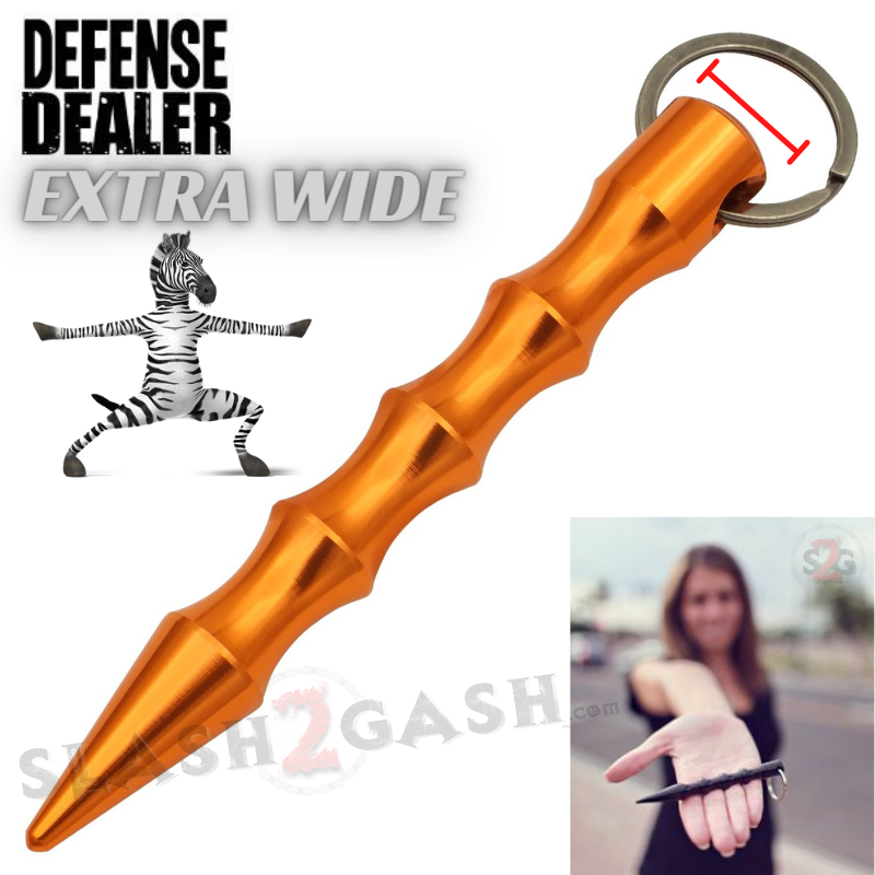 Wavy Kubotan Self Defense Stick Keychain Ninja Weapon - Asst. colors Orange - Extra Wide (last piece) SD-KeyChain - Tophatter Daily Deals