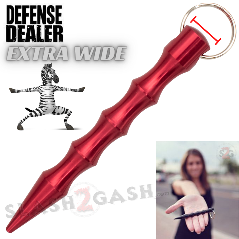 Wavy Kubotan Self Defense Stick Keychain Ninja Weapon - Asst. colors Red - Extra Wide SD-KeyChain - Tophatter Daily Deals