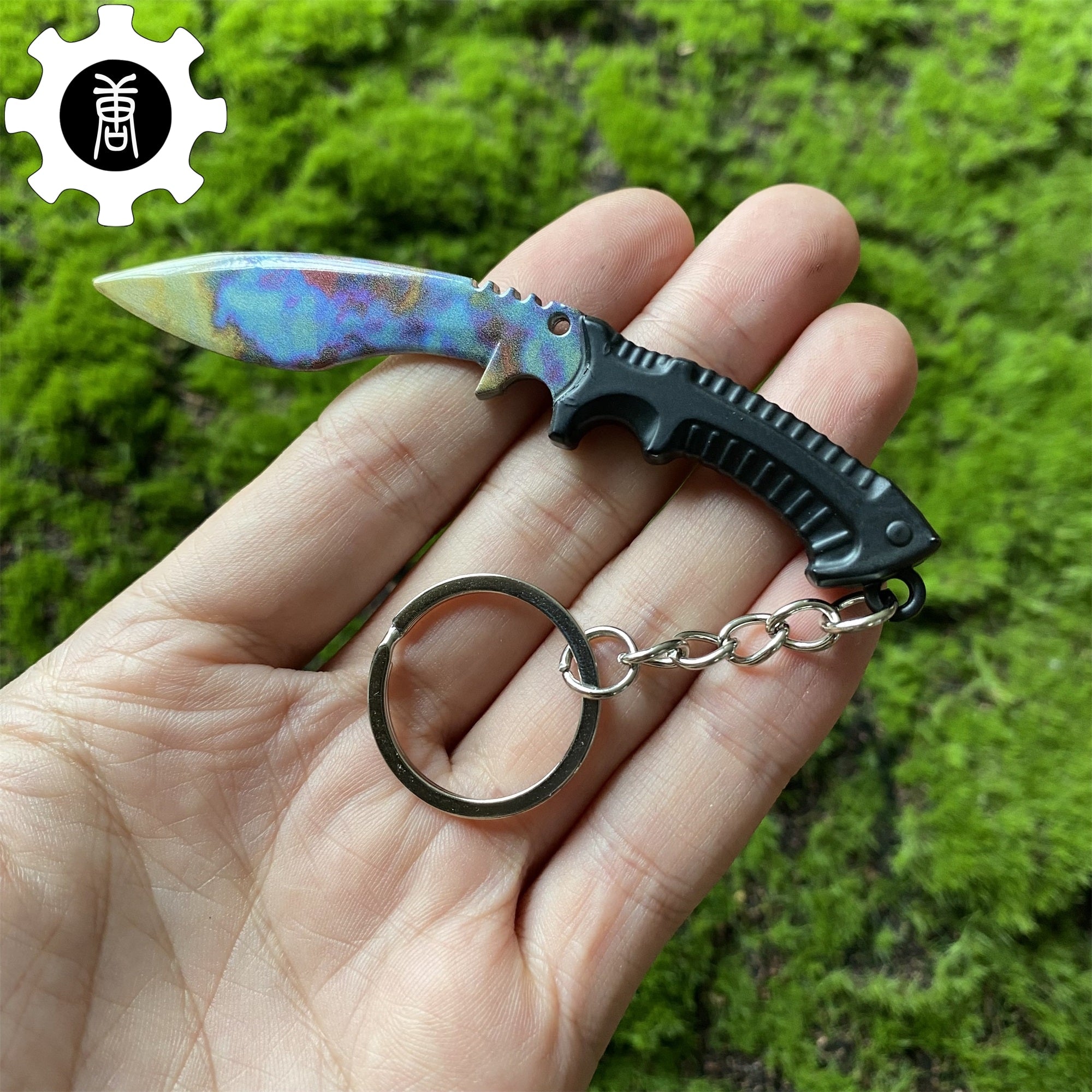 Tiny Kukri Knife Slaughter And Forest DDPAT Skin Keychain Case Hardened - Tophatter Daily Deals