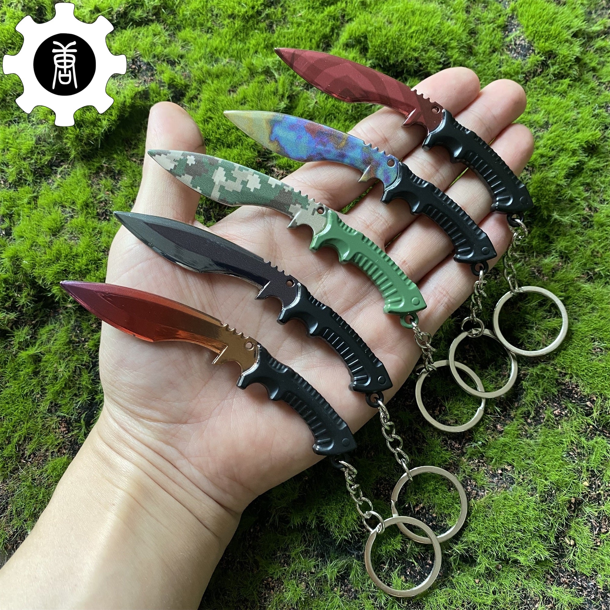 Tiny Kukri Knife Slaughter And Forest DDPAT Skin Keychain 5 In 1 pack - Tophatter Daily Deals