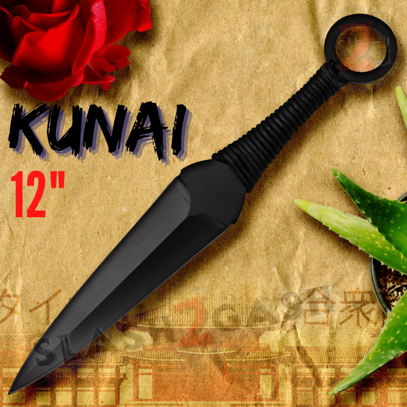 12" Kunai Throwing Knives w/ Ring and Sheath Expendables - 1 PC Knife-Thrower - Tophatter Daily Deals
