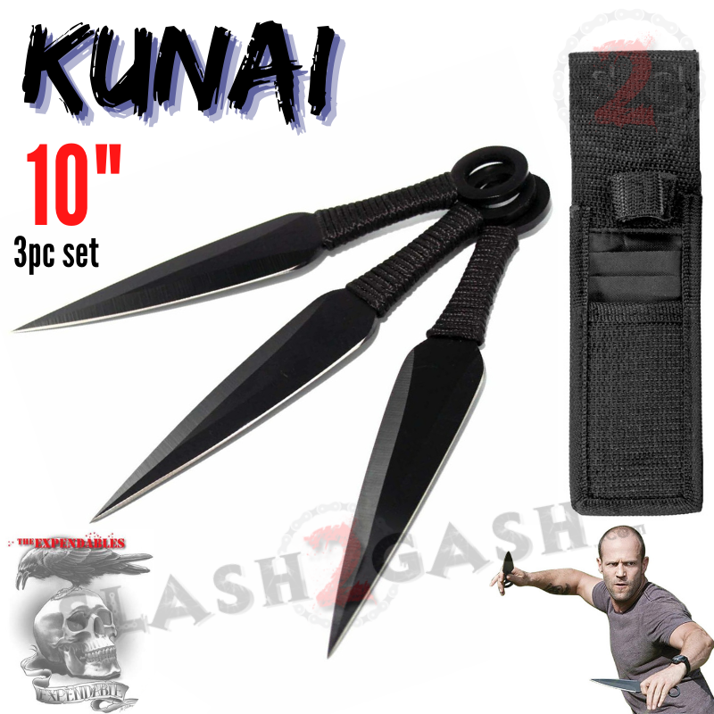 Kunai Throwing Knives w/ Ring and Sheath - Assorted Sizes/Colors Knife-Thrower - Tophatter Daily Deals