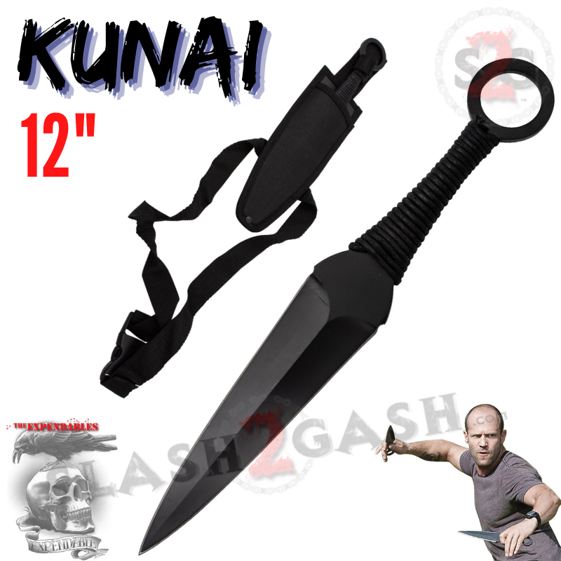 12" Kunai Throwing Knives w/ Ring and Sheath Expendables - 1 PC Knife-Thrower - Tophatter Daily Deals
