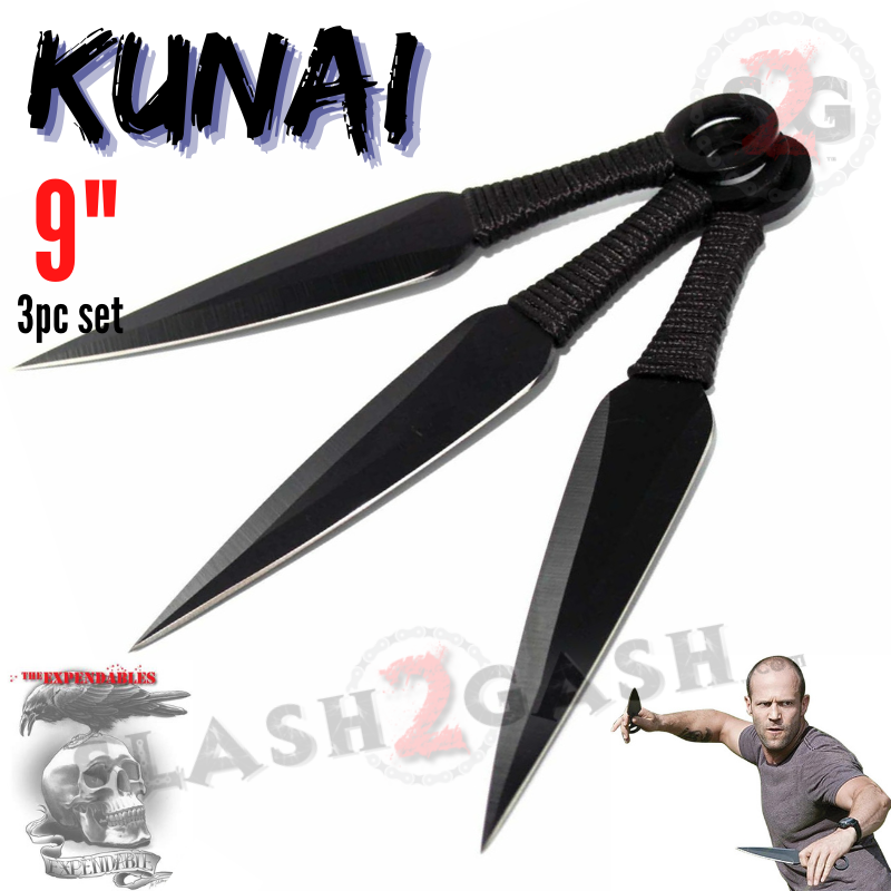 Kunai Throwing Knives w/ Ring and Sheath - Assorted Sizes/Colors Knife-Thrower - Tophatter Daily Deals
