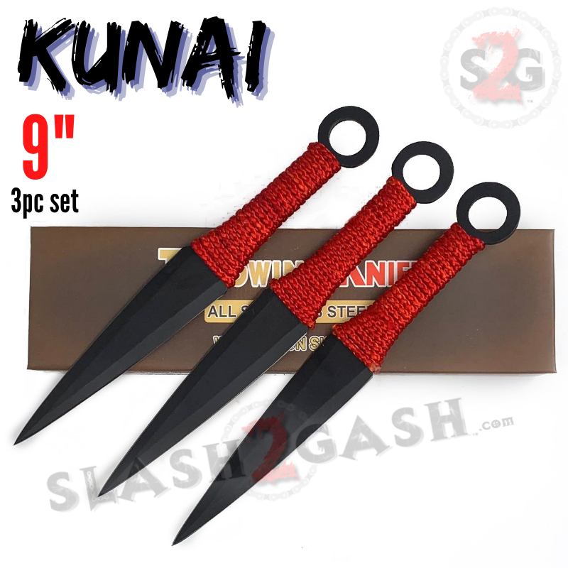 Kunai Throwing Knives w/ Ring and Sheath - Assorted Sizes/Colors Knife-Thrower - Tophatter Daily Deals