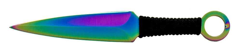 Naruto Kunai Throwing Knives 3 Pc Set w/ Ring Anime - 6" Rainbow Knife-Thrower - Tophatter Daily Deals