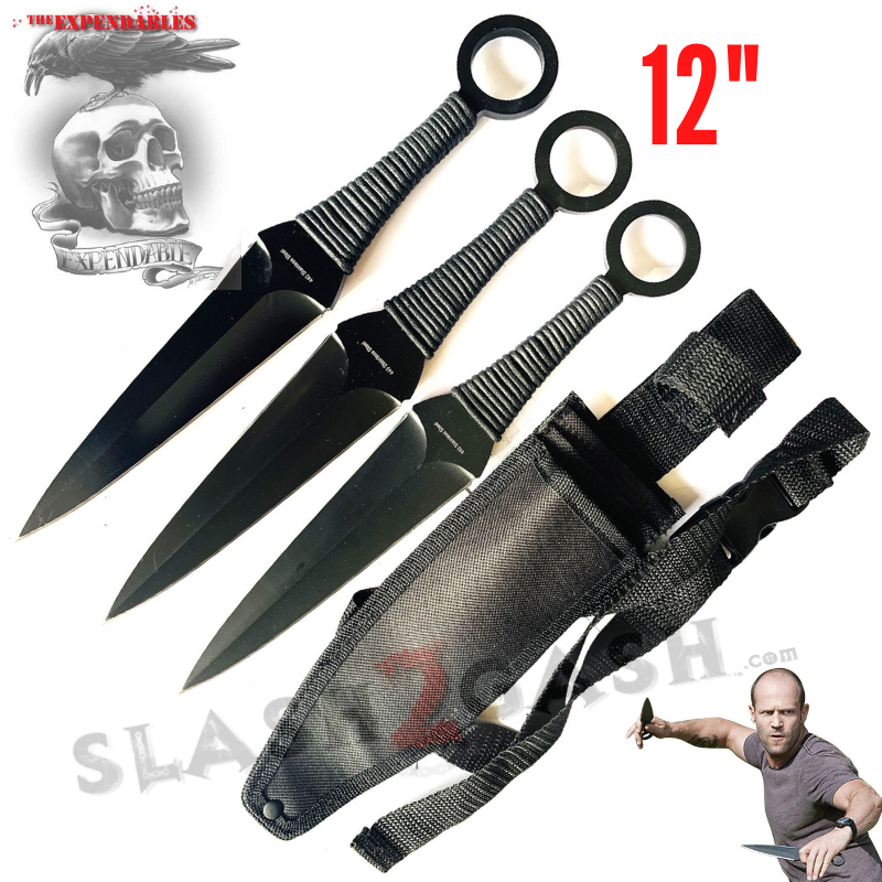 Kunai Throwing Knives w/ Ring and Sheath - Assorted Sizes/Colors Knife-Thrower - Tophatter Daily Deals