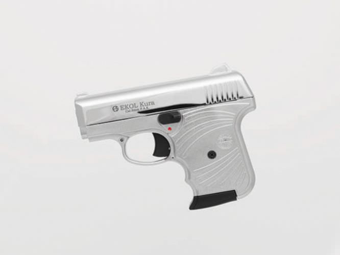 Kura Compact Blank Firing 8MM Gun Chrome Finish Starter Pistol Collectible Weapons - Tophatter Daily Deals