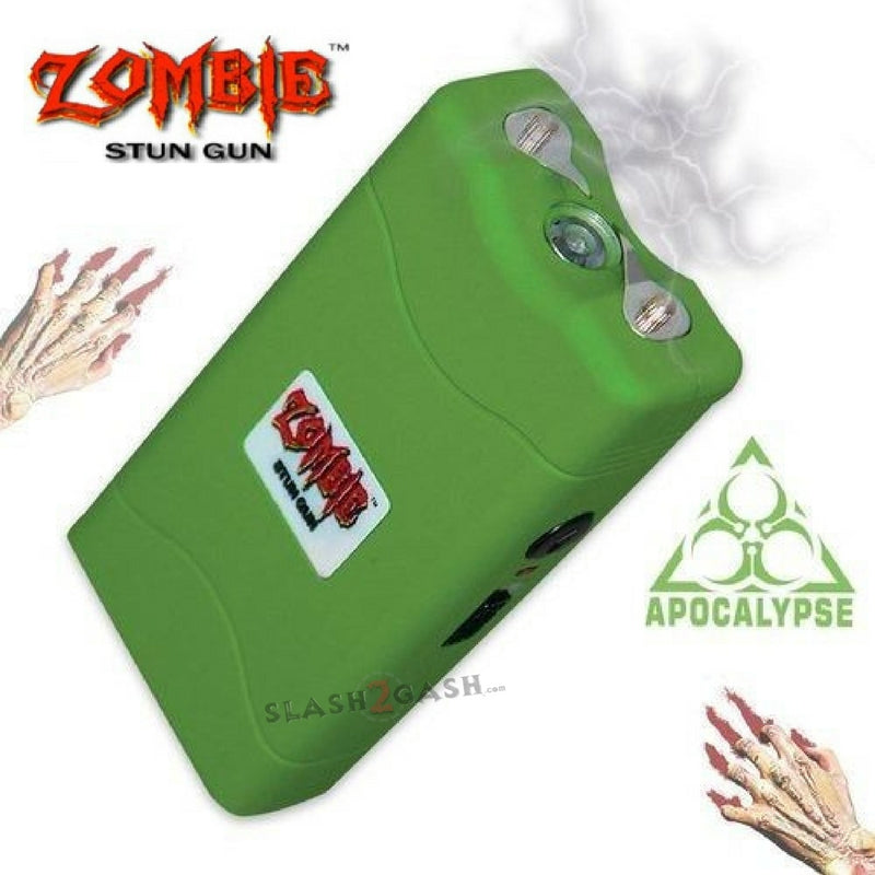 Zombie High Voltage Rechargeable STUN GUN w/ PIN & Holster Green SD-StunGun - Tophatter Daily Deals