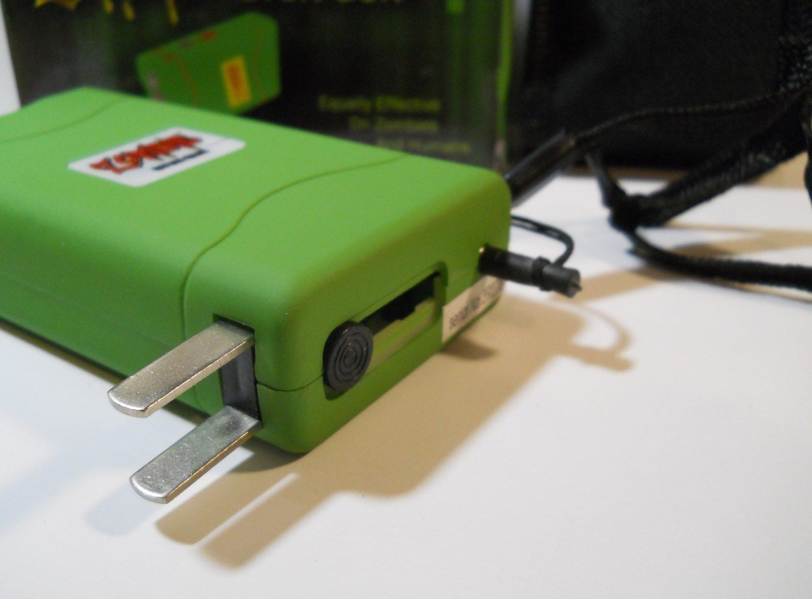 Zombie High Voltage Rechargeable STUN GUN w/ PIN & Holster Green SD-StunGun - Tophatter Daily Deals