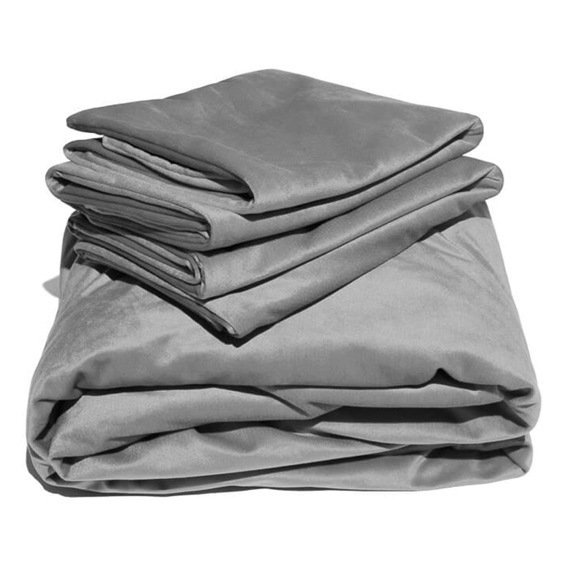 Liberator Fascinator Liquid Velvet Sheets-Q Grey - Tophatter Daily Deals