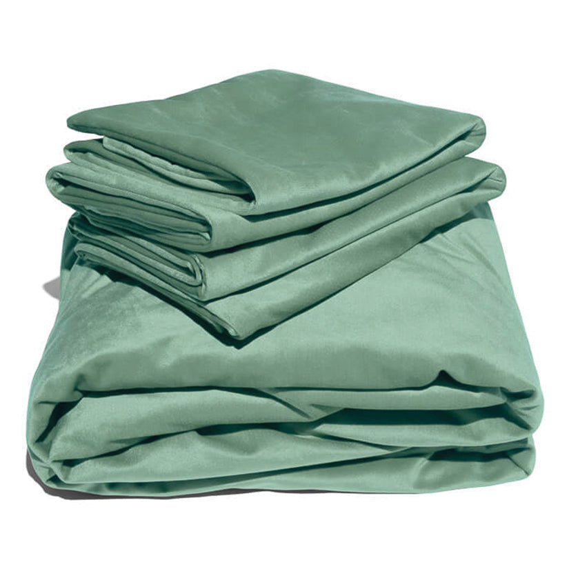 Liberator Fascinator Liquid Velvet Sheets-K Sage - Tophatter Daily Deals