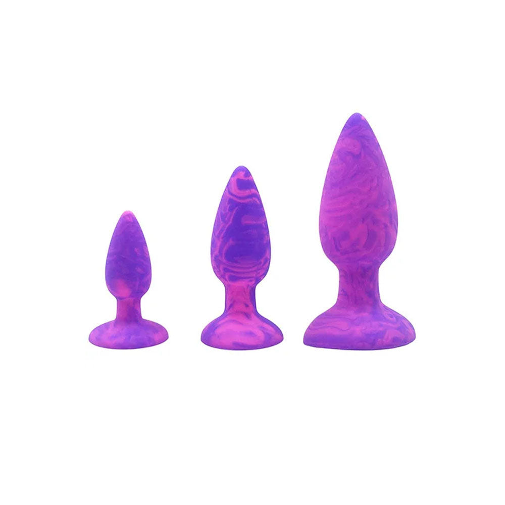 Adam & Eve Colour Swirl (Pink) Anal Plug Set – 3 Sizes Butt Plugs > Anal Range > Butt Plug Kits - Tophatter Daily Deals