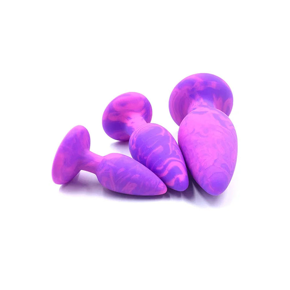 Adam & Eve Colour Swirl (Pink) Anal Plug Set – 3 Sizes Butt Plugs > Anal Range > Butt Plug Kits - Tophatter Daily Deals