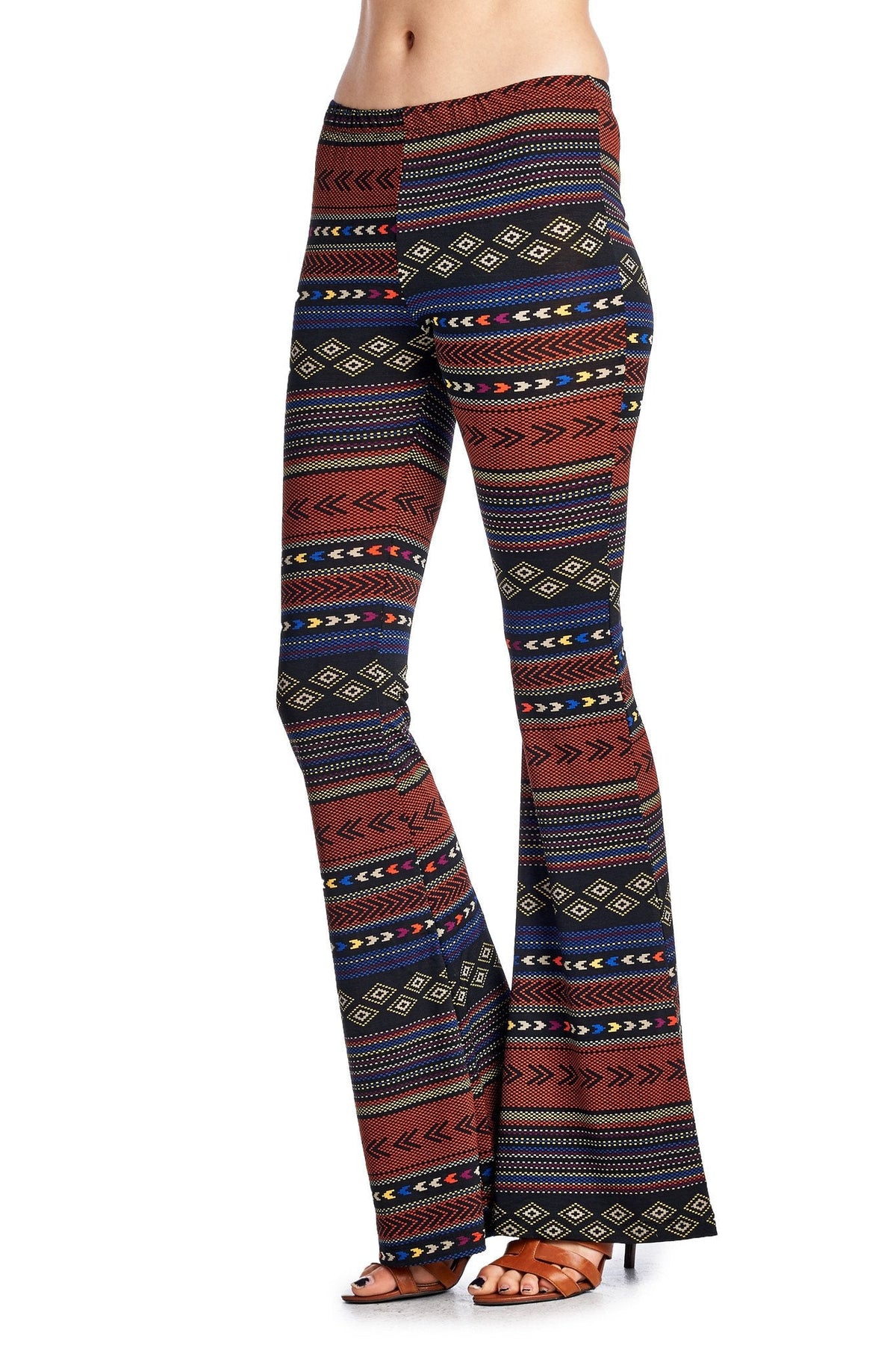 Women's Geo Stripe Flare Pants Pants - Tophatter Daily Deals