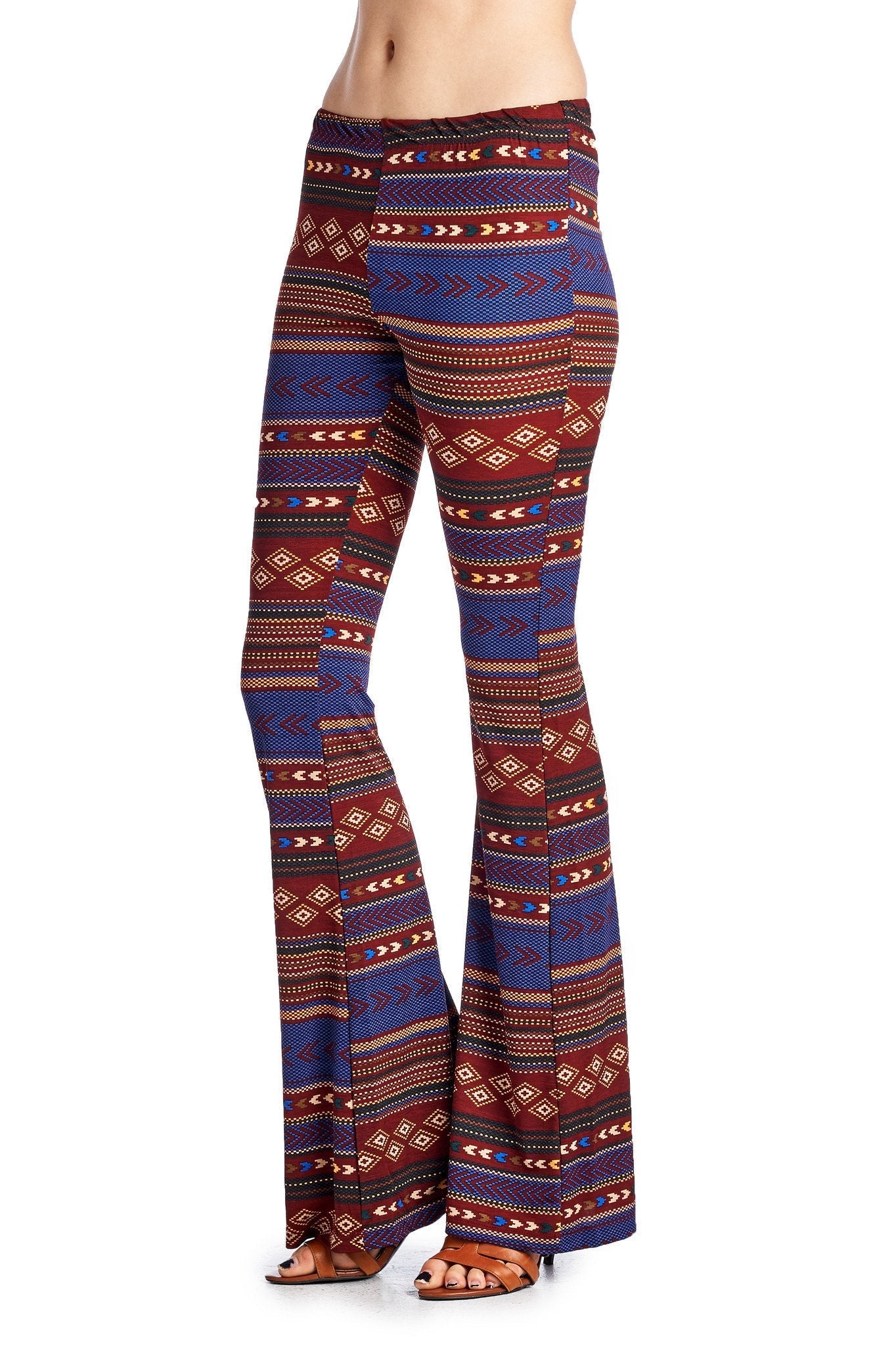 Women's Geo Stripe Flare Pants Pants - Tophatter Daily Deals