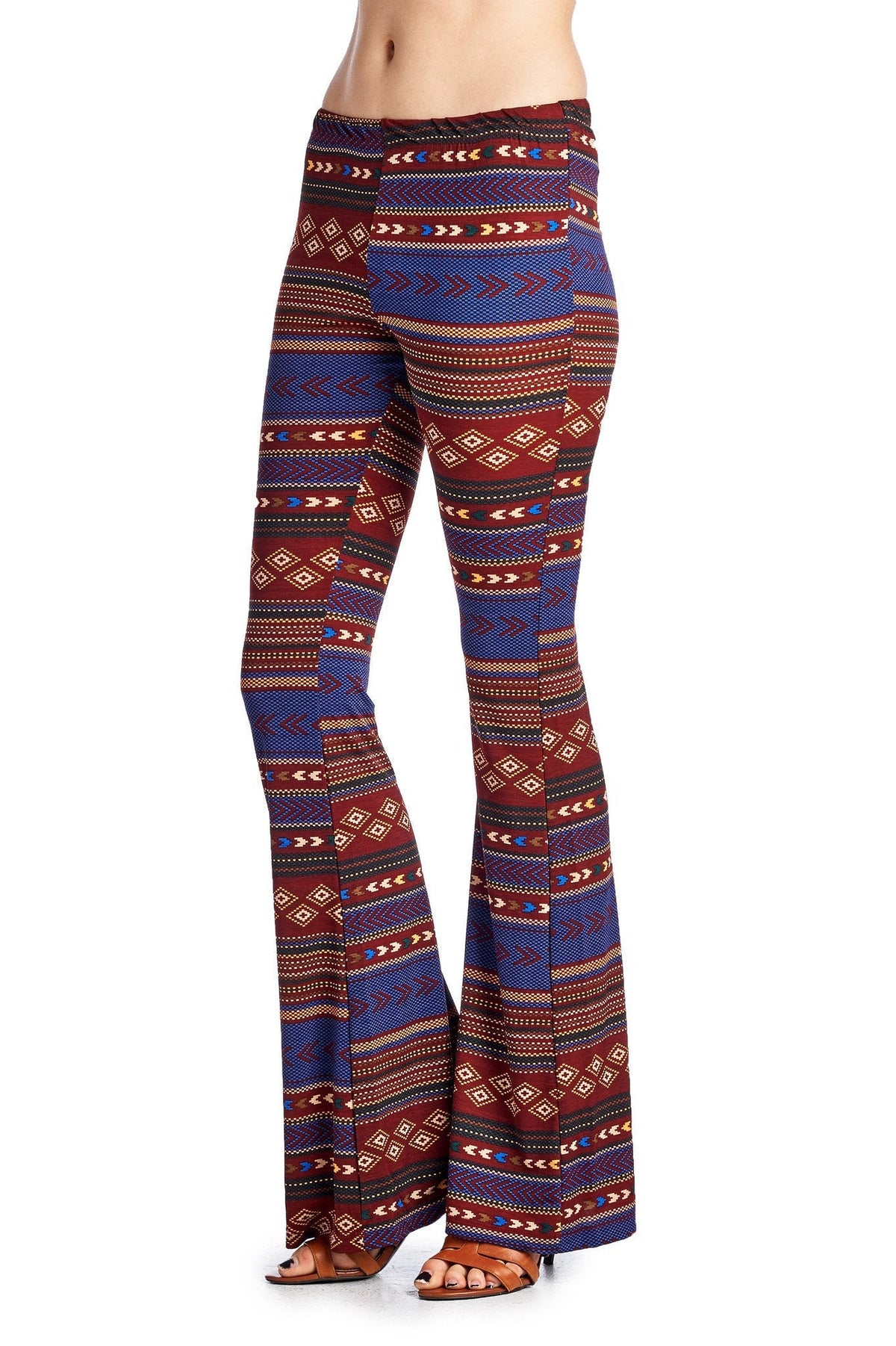 Women's Geo Stripe Flare Pants Pants - Tophatter Daily Deals