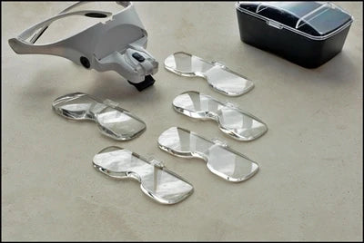 2-IN-1 Illuminated Head Magnifier W/ Head Strap 5 Lens - Tophatter Daily Deals