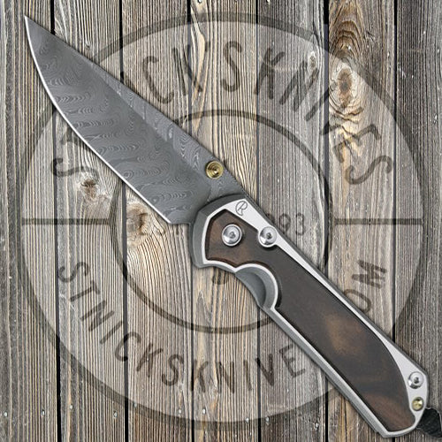 Chris Reeve Knives - Large Sebenza 31 - Macassar Ebony Inlay - Boomerang Damascus - Drop Point - L31-1118 FOLDING KNIVES - Tophatter Daily Deals
