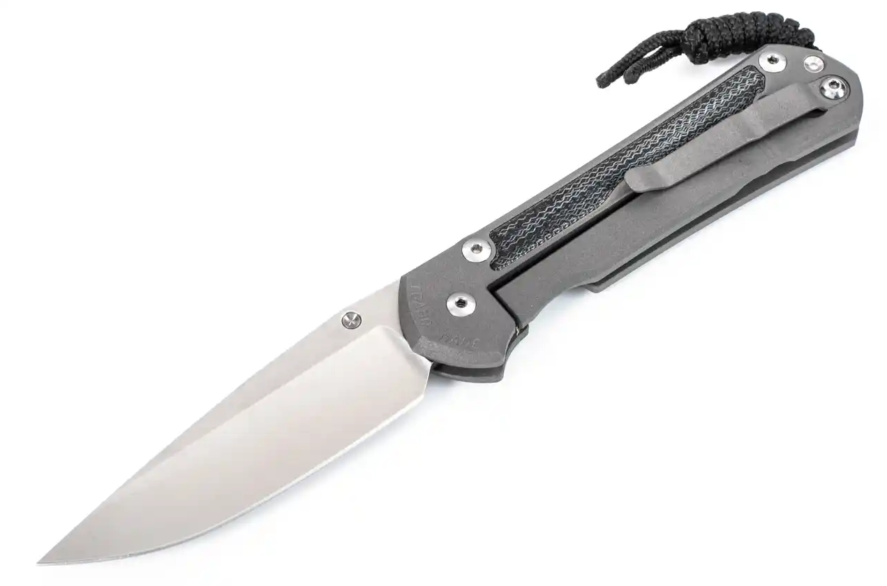 Chris Reeve Knives Large Sebenza 31 - Left Handed - Black Canvas Micarta Inlay - Drop Point - L31-1201 FOLDING KNIVES - Tophatter Daily Deals
