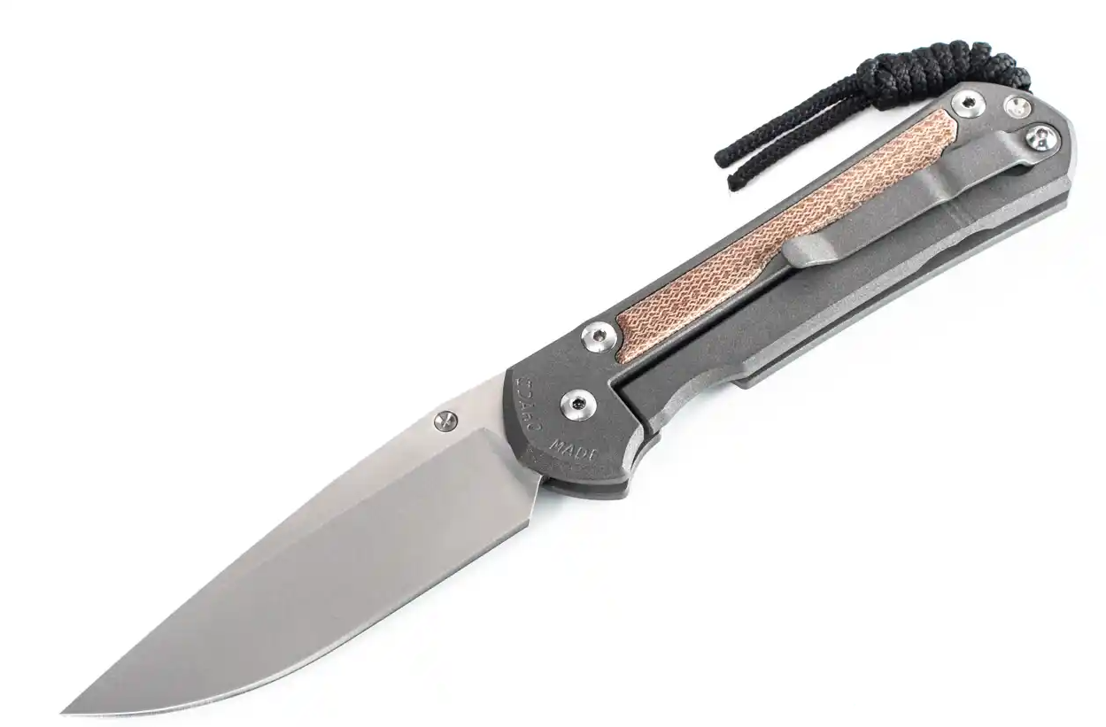 Chris Reeve Knives Large Sebenza 31 - Left Handed - Natural Canvas Micarta Inlay - Drop Point - L31-1213 FOLDING KNIVES - Tophatter Daily Deals