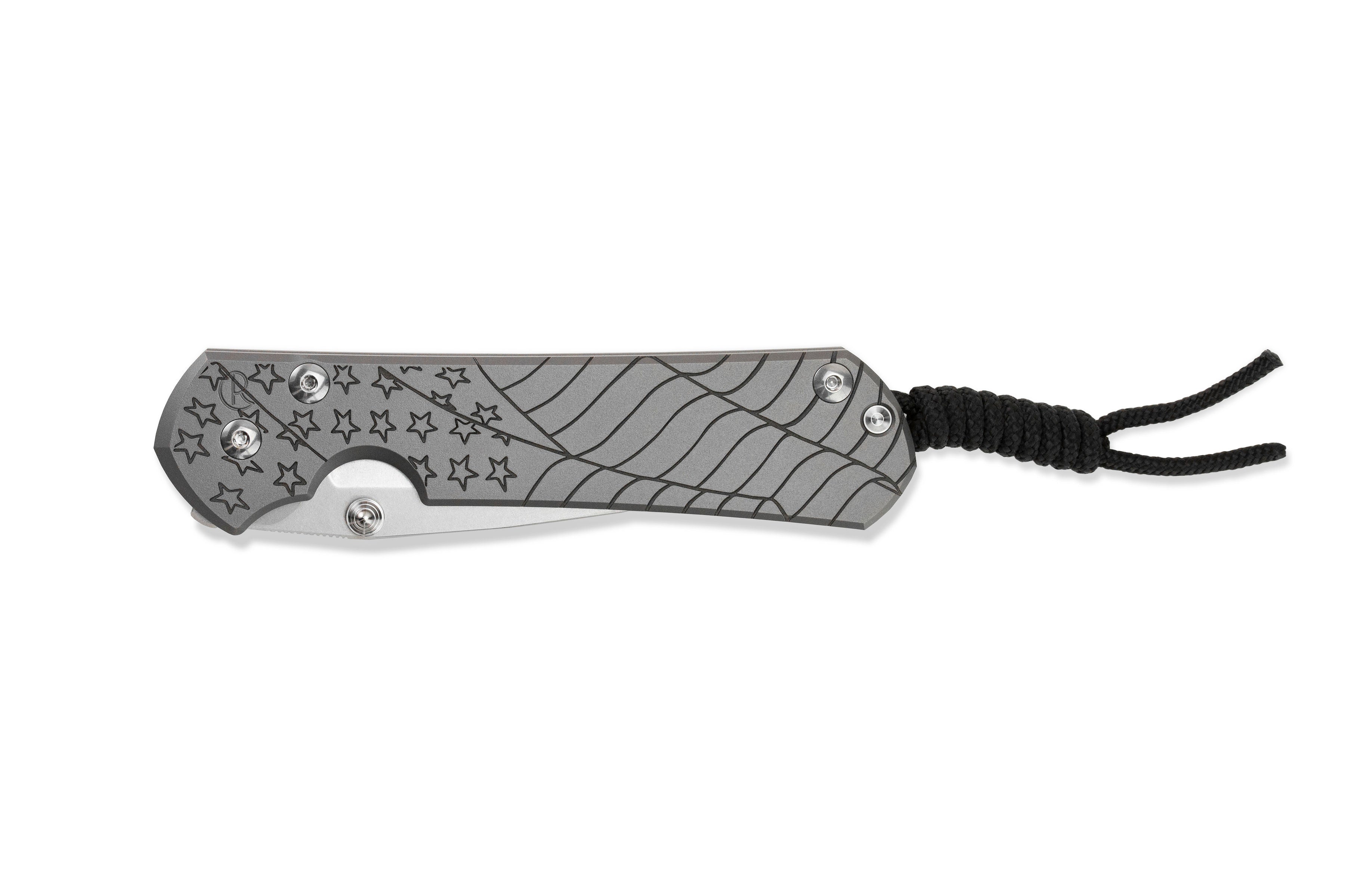 Chris Reeve Knives Small Sebenza 31 - LEFT Handed - 2022 CGG "Forever Flag" - Drop Point - Glass Blasted - S31-1691 FOLDING KNIVES - Tophatter Daily Deals