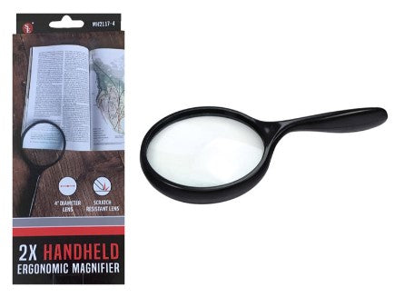 BIG 4'' Magnifier 2x CURVED Handle - Tophatter Daily Deals