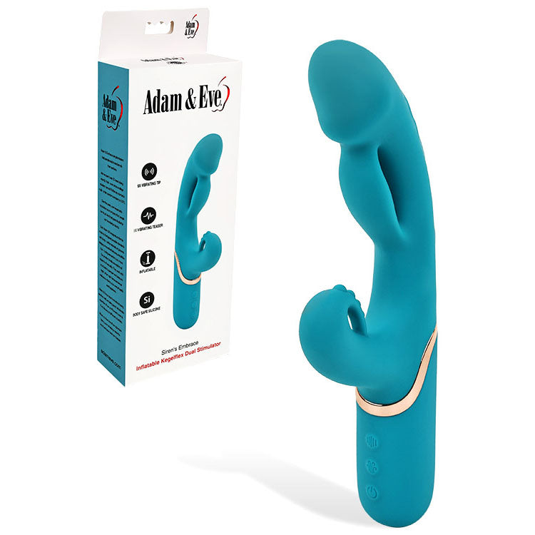 Adam & Eve Sirens Embrace (Teal) – USB Rechargeable Inflatable Rabbit Vibrator > Vibrators > Ladies > Rabbit Multi - Tophatter Daily Deals