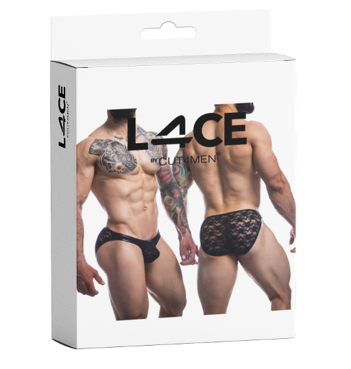 Cut 4 Men L4CE Bikini Bulge Black Lace Underwear - Large > Clothes > Mens G-Strings - Tophatter Daily Deals