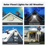 Solar Motion Sensor Wall Light, 210 LED with Separate Panel and Remote Solar Outdoor Lights - Tophatter Daily Deals