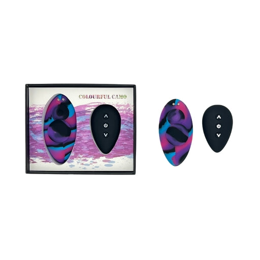 Colourful Camo Remote Control Panty Vibe Blue Medical Grade Silicone Splashproof with Multi Vibrations > Sex Toys For Ladies > Panty Vibes - Tophatter Daily Deals