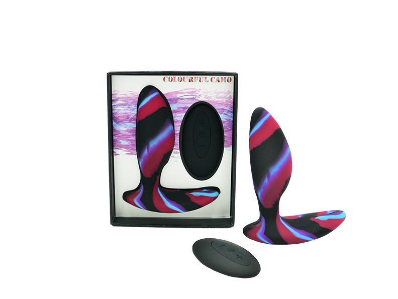 Colourful Camo IDYLIC Remote Control Blue Butt Plug 82x39x106mm Silicone Waterproof > Anal Range > Vibrating Butt Plugs - Tophatter Daily Deals