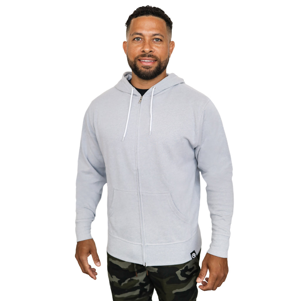 Quikflip Apparel Hero Hoodie Lite - Unisex Heather Gray Hoodie - Tophatter Daily Deals