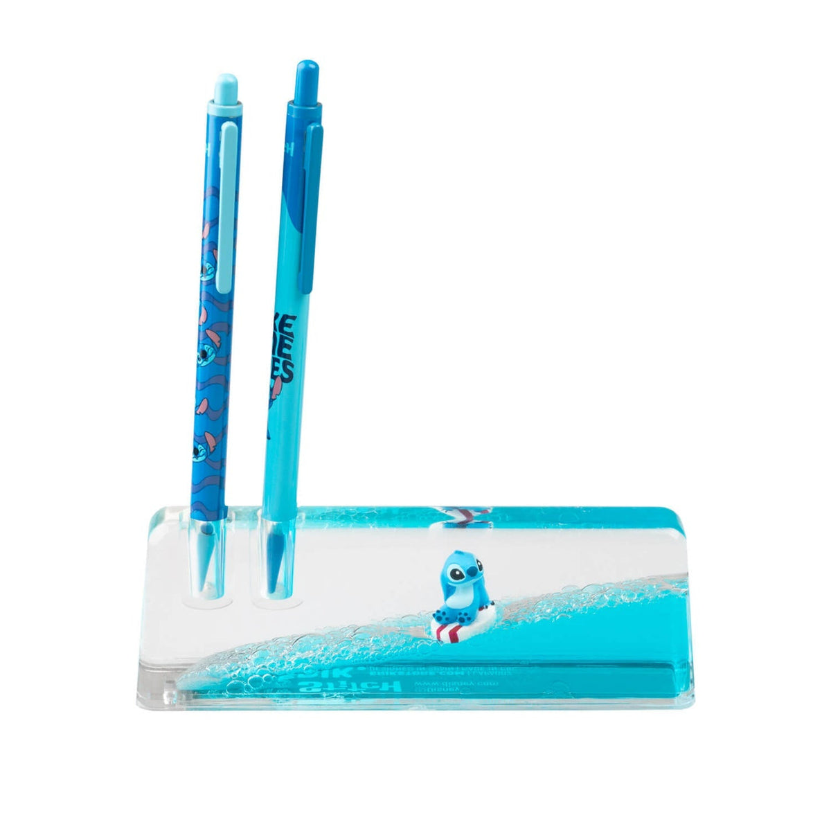 Disney Stitch – Surfing Stitch Set of 2 Pens with 3D Acrylic Stand Collectible - Tophatter Daily Deals
