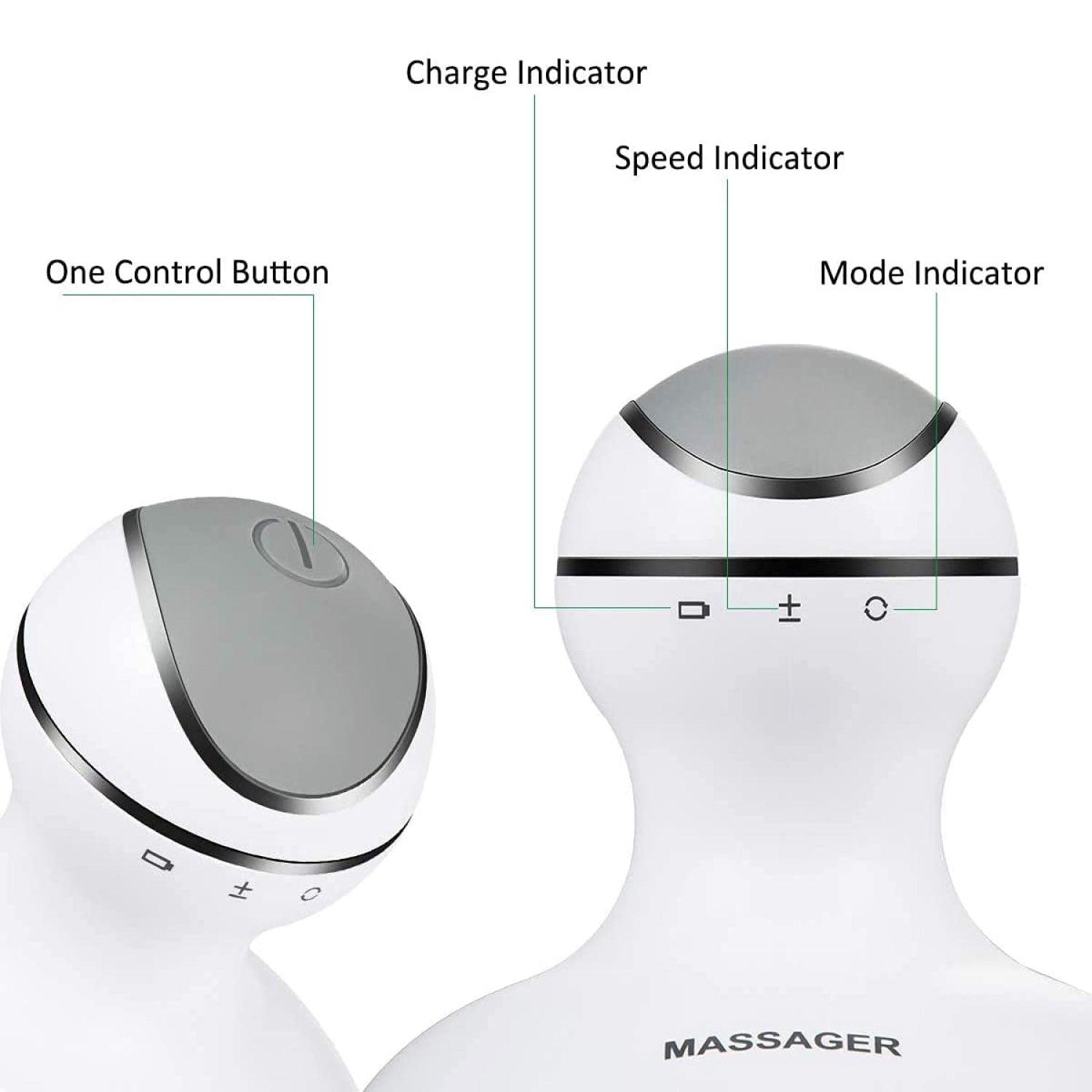 Electric Scalp Massager - 4 Replacement Massage Heads Portable Head Scratcher with Tissue Kneading Nodes Personal Care - Tophatter Daily Deals