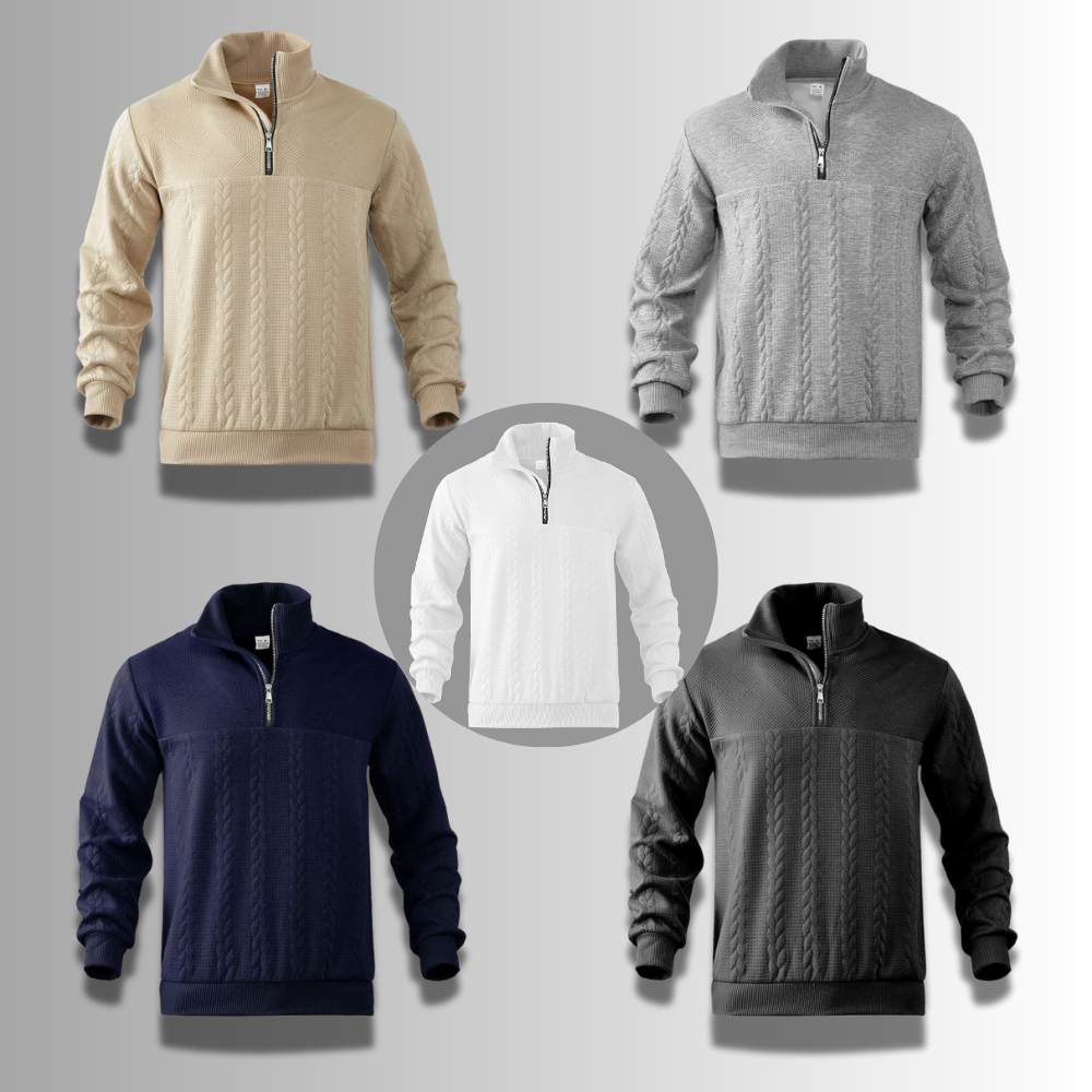 Warm Classic Men's Merino Quarter Zip Sweater – Cable, Wool - Tophatter Daily Deals
