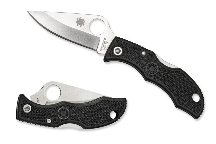 Spyderco Ladybug 3 - Black FRN Handles - Satin Clip Point VG10 Blade - LBKP3 Folding Knives - Tophatter Daily Deals