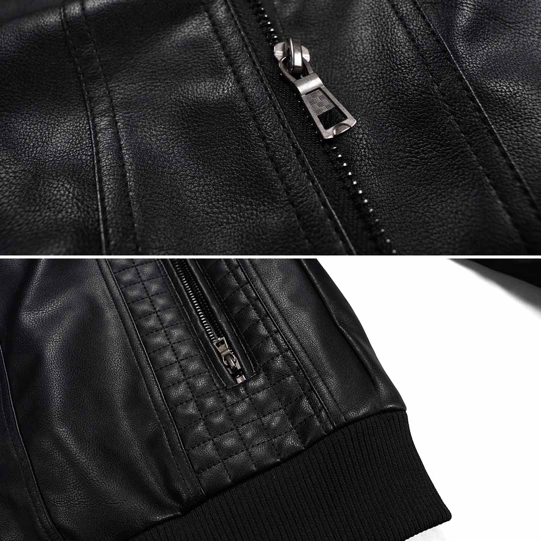 Warm Mens Leather Hooded Jacket - Bomber, Cold Weather - Tophatter Daily Deals