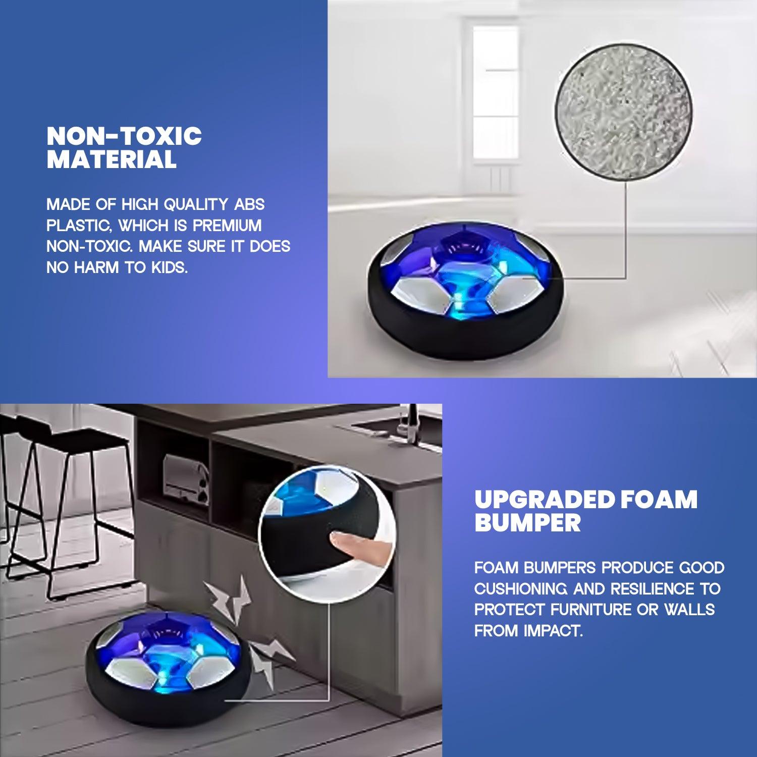 Hover Soccer Ball - Kids 3-12 Year Old Rechargeable Air Power Sport Football with Colorful LED Light | Foam Bumpers Indoor Outdoor Disk Toy Christmas Toys - Tophatter Daily Deals