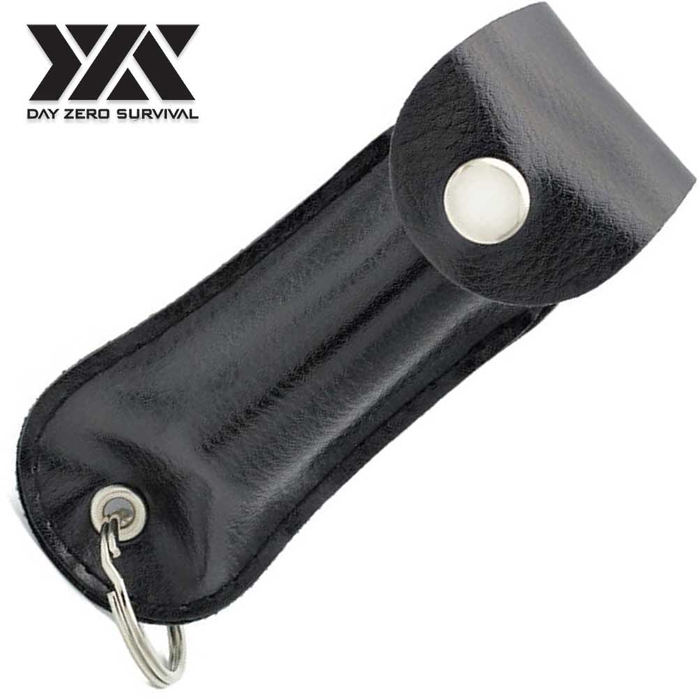 DZS Defense Pepper Spray, Max Strength OC - Black Keychain Leather Case - TOPHATTER'S ARMORY DEALS Collectible Weapons - Tophatter Daily Deals