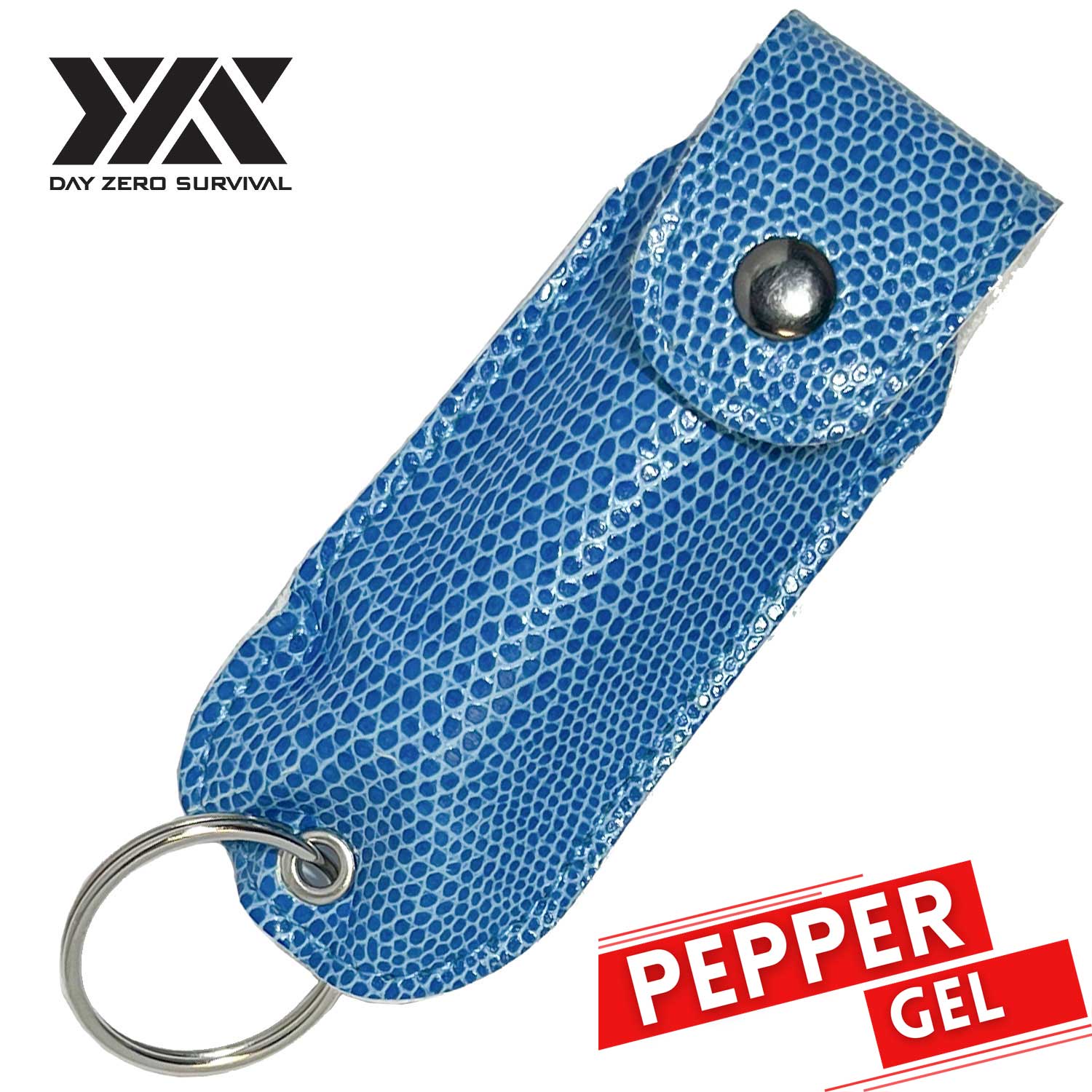 DZS Tactical Defense Pepper Gel - Blue Snake Skin Pattern Leather Case - Tophatter's Inc. Weapons Store Online Collectible Weapons - Tophatter Daily Deals