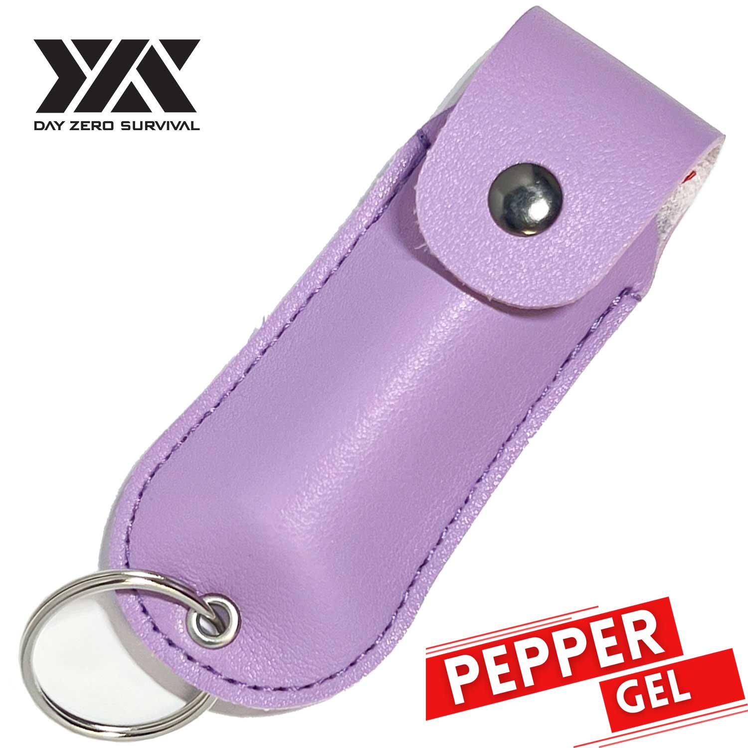 DZS Tactical Defense Pepper Gel - Purple Premium Keychain Leather Case - Tophatter's Guns'N'Weapons Store Collectible Weapons - Tophatter Daily Deals