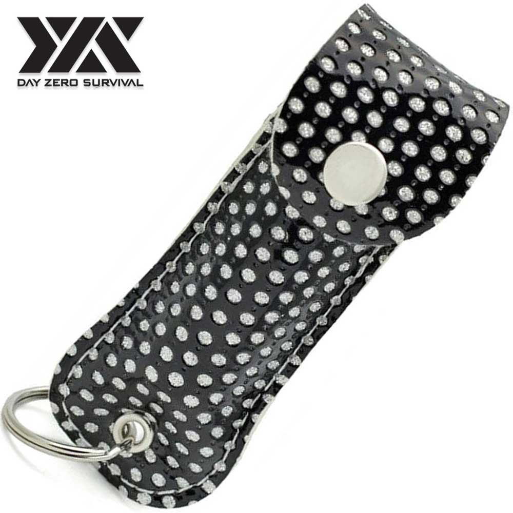 DZS Police Grade Max Strength Pepper Spray Keychain Leather Case | Black Bling Collectible Weapons - Tophatter Daily Deals
