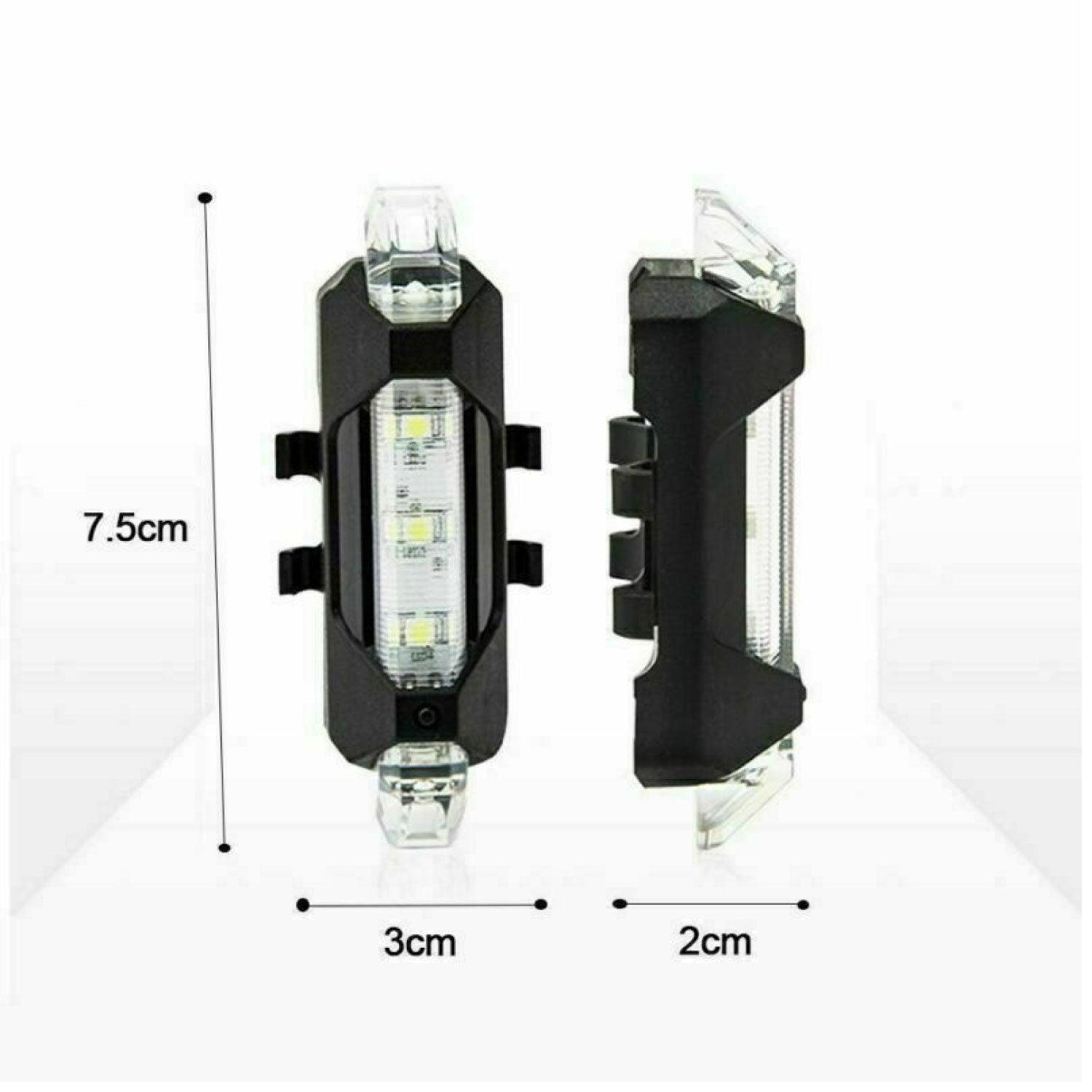 USB Rechargeable Bike Lights - Waterproof Red light White Cycling - Tophatter Daily Deals