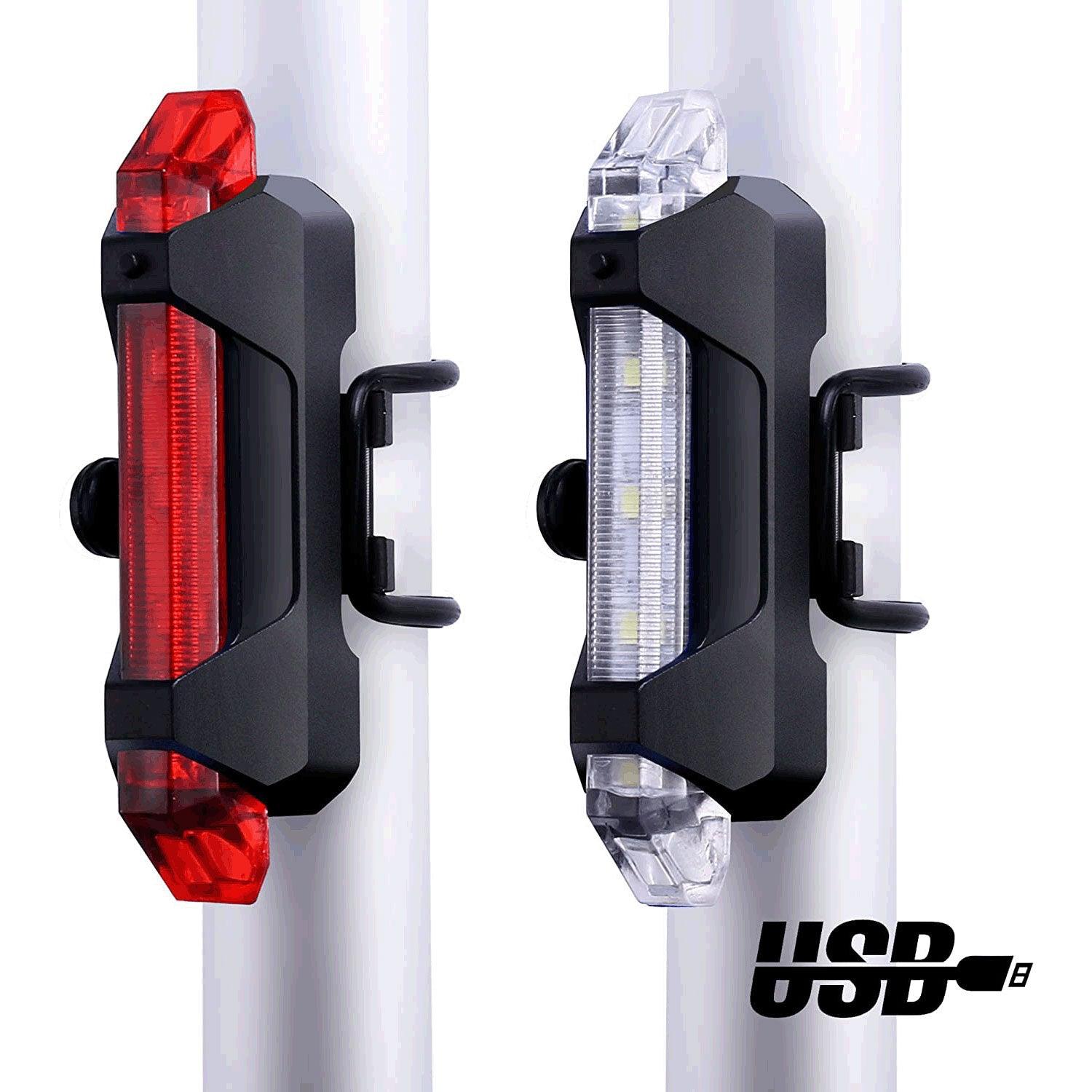 USB Rechargeable Bike Lights - Waterproof Red light Cycling - Tophatter Daily Deals