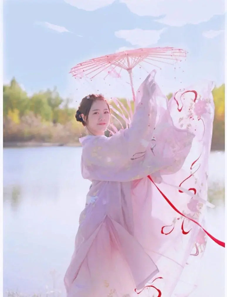 LED Chinese Japan Yarn Oiled Paper Silk Cloth Umbrella Costume Ancient Princess Umbrella Drama White Craft Umbrella Cosplay - Tophatter Daily Deals