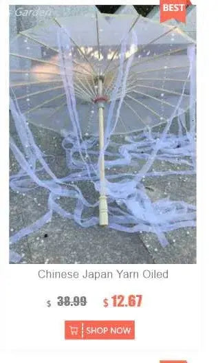 LED Chinese Japan Yarn Oiled Paper Silk Cloth Umbrella Costume Ancient Princess Umbrella Drama White Craft Umbrella Cosplay - Tophatter Daily Deals