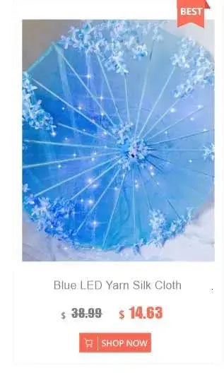 LED Chinese Japan Yarn Oiled Paper Silk Cloth Umbrella Costume Ancient Princess Umbrella Drama White Craft Umbrella Cosplay - Tophatter Daily Deals