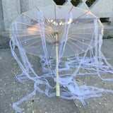 LED Chinese Japan Yarn Oiled Paper Silk Cloth Umbrella Costume Ancient Princess Umbrella Drama White Craft Umbrella Cosplay - Tophatter Daily Deals